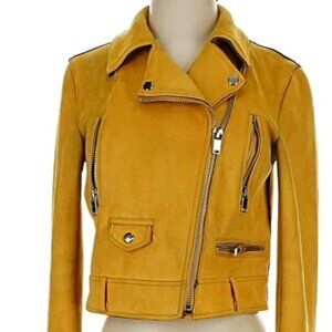 Zara moto yellow jacket small size.